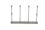 Base em inox com quatro postes para cabos dissuasores de aves